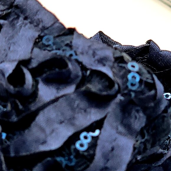 Alex Evenings Womens Navy Blue Lace Sequin Floral Midi Dress Size 14W - Picture 6 of 15